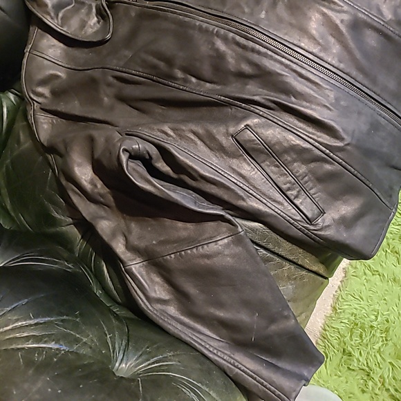 Tiboa Leathers Real Soft Black Leather Zipper Jacket Biker Style Size M - Picture 4 of 13